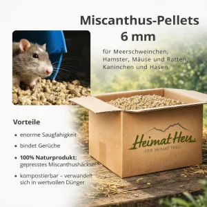 Kleintier-Einstreu-Pellets 6mm aus Miscanthus